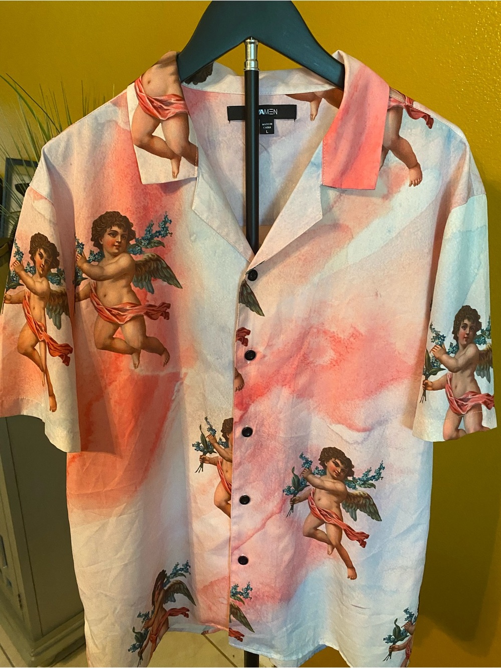Fashion Nova Men Pink Casual Button Down Shirt